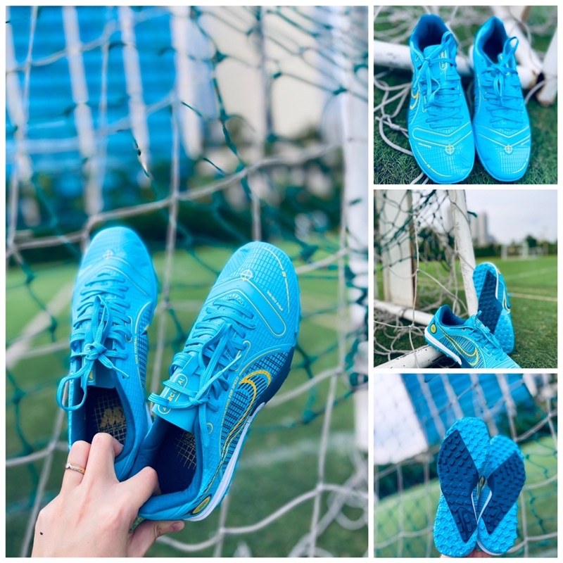 Giày đá bóng sân cỏ nhân tạo đinh tf vapor 14 academy màu xanh ngọc nhạt 2022 2023