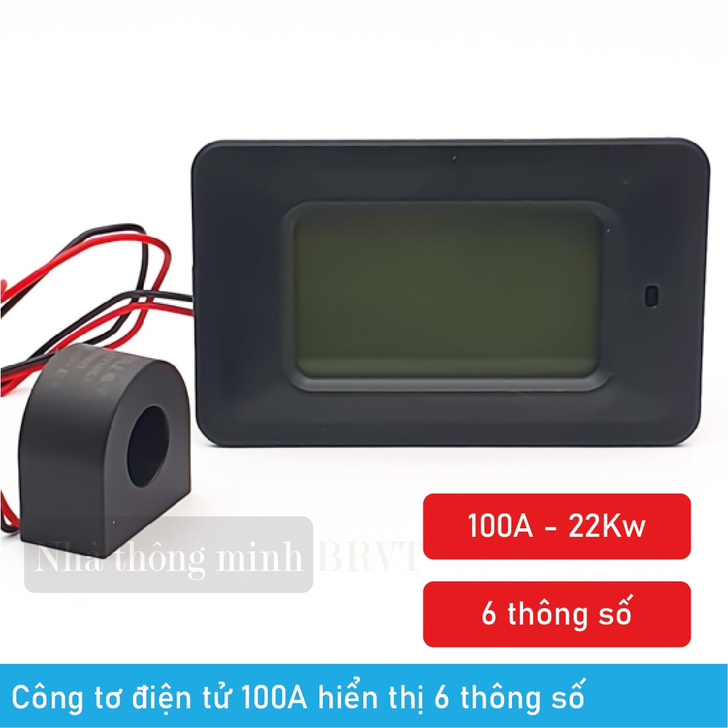 Đồng hồ điện tử 6 thông số P06S-100 100A đo công suất, điện áp, dòng tải, tần số nguồn 1 pha