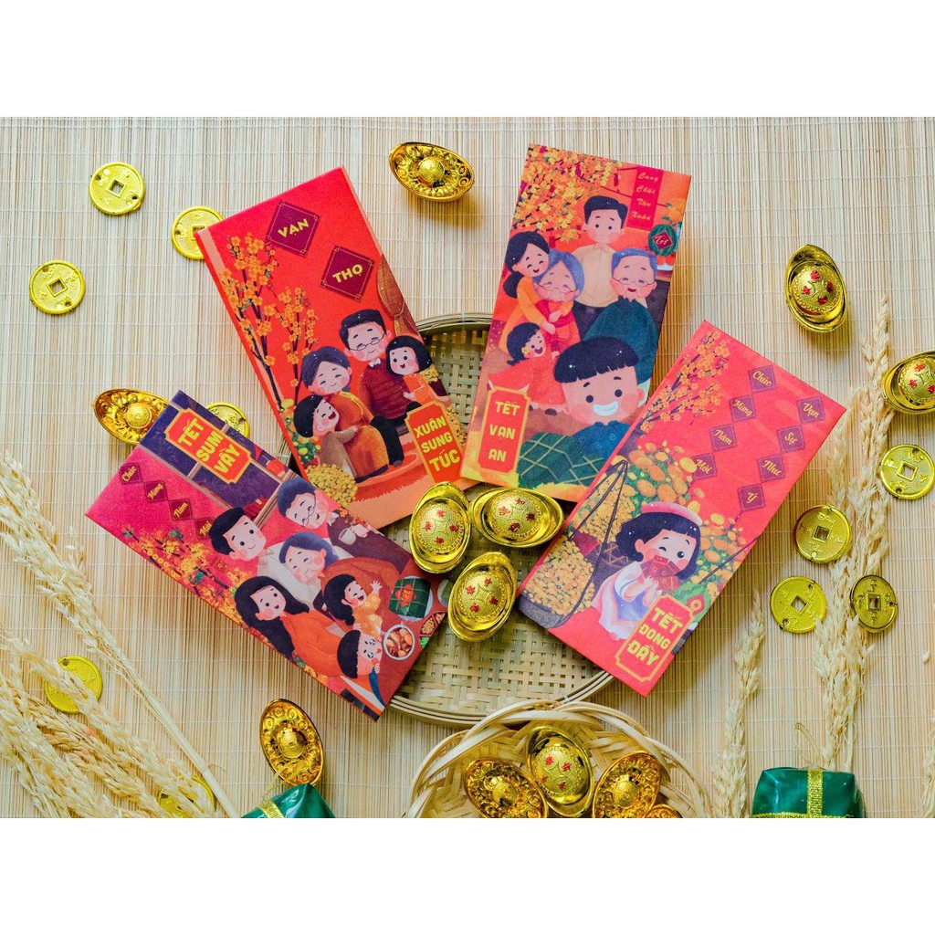 [Set 6 cái] Bao lì xì truyền thống