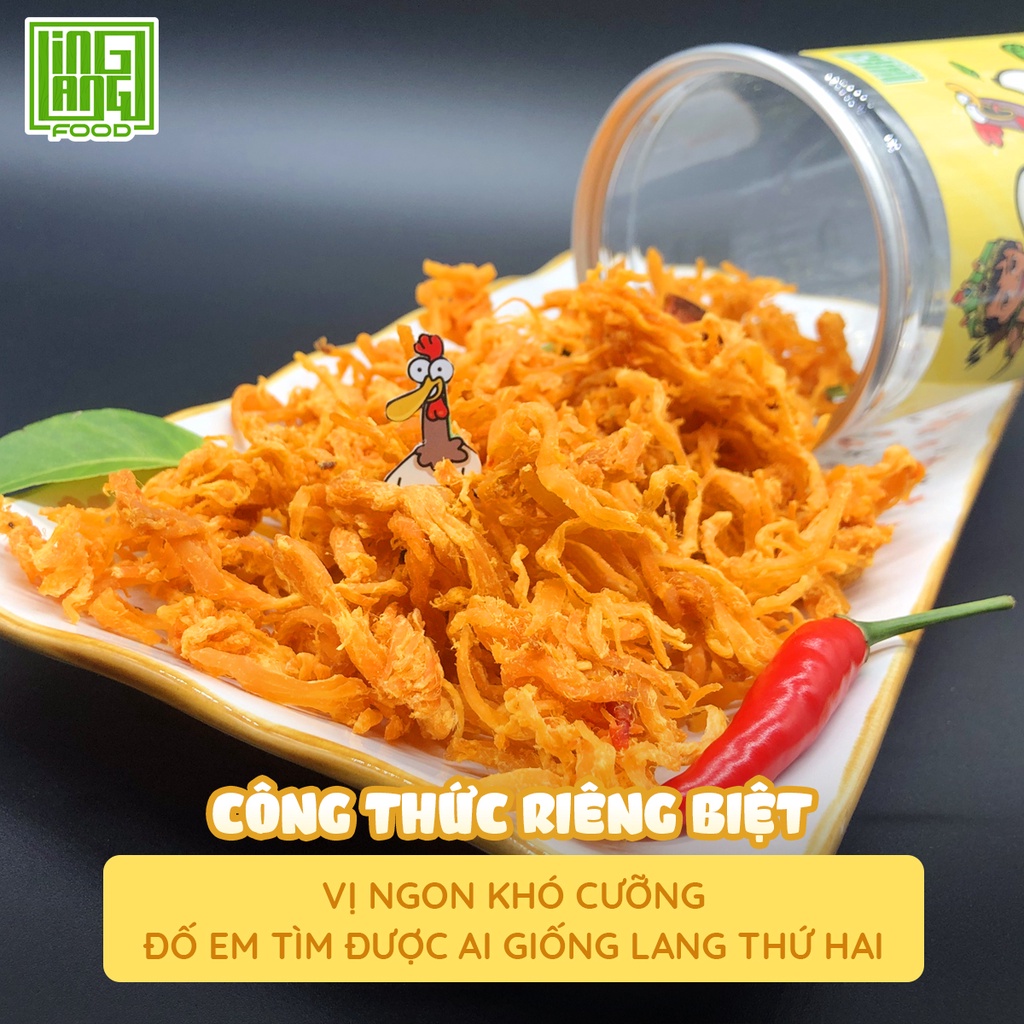 Khô gà lá chanh 200g Ling Lang Food, gà khô xé lá chanh thơm ngon chuẩn vị | BigBuy360 - bigbuy360.vn