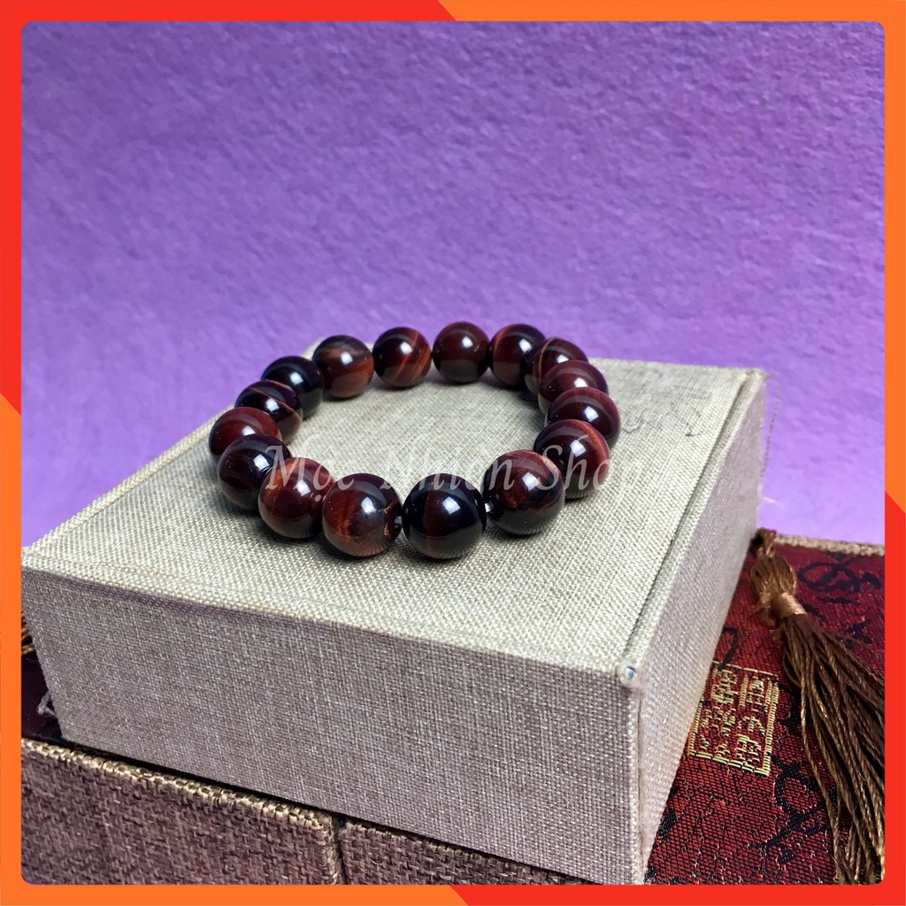 Vòng đá thạch anh mắt hổ nâu đỏ tiger eyes quarzt mệnh hỏa, thổ - nhiều cỡ li | BigBuy360 - bigbuy360.vn