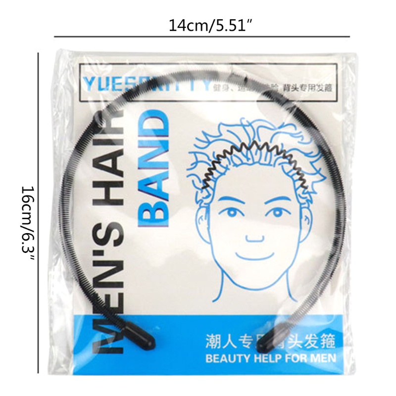 Băng Đô Cài Tóc Bằng Kim Loại Màu Đen Gợn Sóng Phong Cách Thể Thao Thời Trang Cho Nam Và Nữ