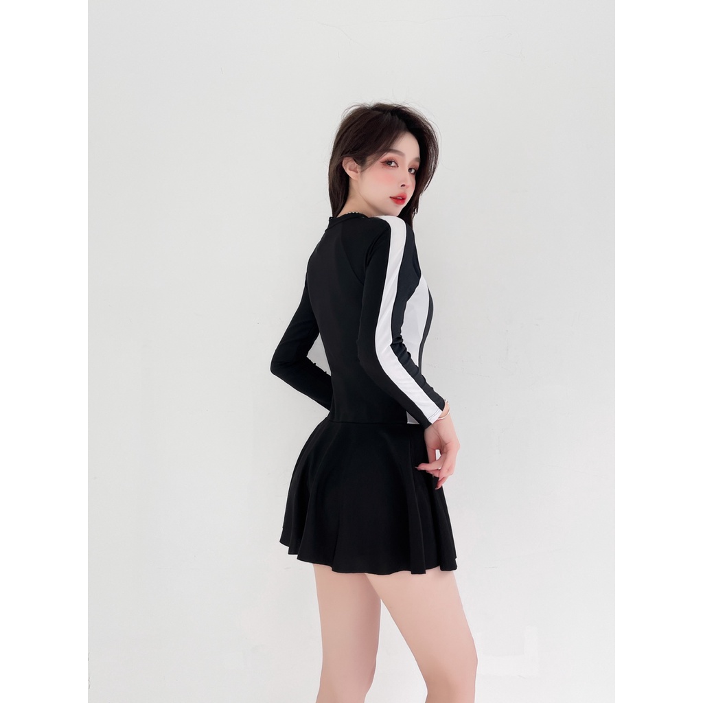 Bộ Đồ Bơi Một Mảnh Tay Dài Phong Cách Thời Trang Mùa Hè Dành Cho Nữ