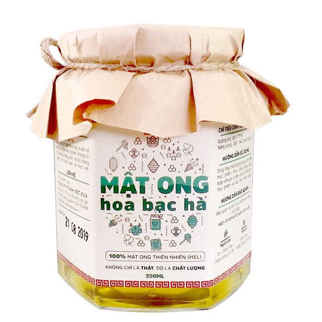 [CAM KẾT NGUYÊN CHẤT] Mật ong hoa bạc hà Nét Xưa 250ml - Đặc sản Hà Giang - tăng sức đề kháng, bổ sung dưỡng chất