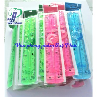 Thước kẻ dẻo nhựa trong 20cm (giao màu ngẫu nhiên)
