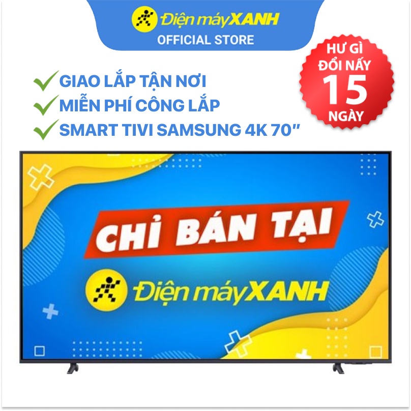 [FREESHIP] Smart Tivi Samsung 4K Crystal UHD 70 inch UA70AU8100 - Chính hãng BH 2 năm - Miễn phí lắp đặt