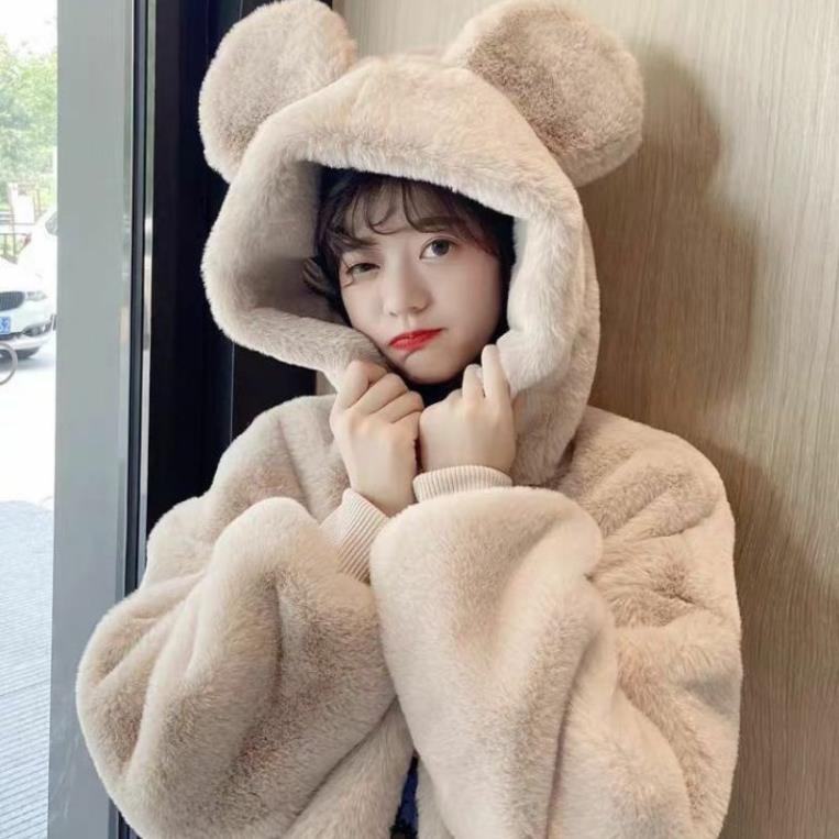 Áo nỉ nhung tai gấu ☘Bigsize ☘ Siêu Hot ☘Hàng Taobao☘