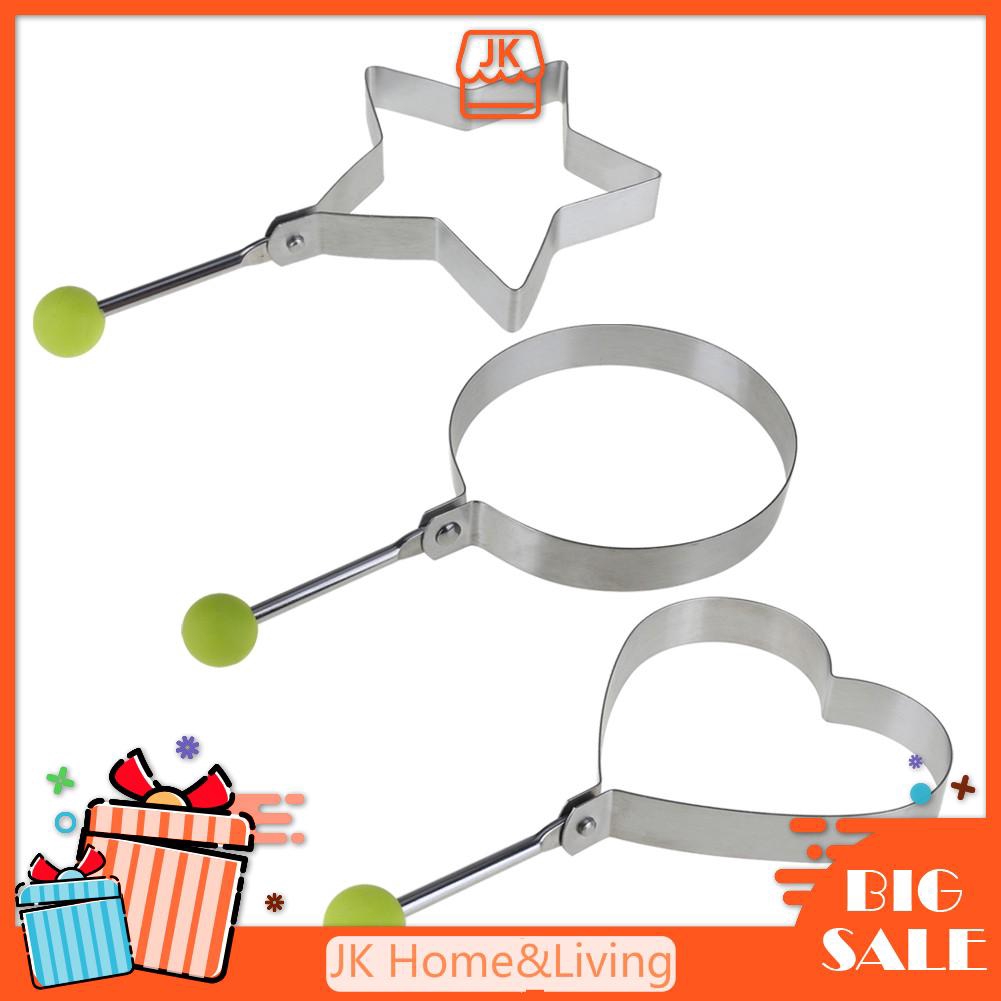 Khuôn rán trứng ốp la hình tròn/trái tim/ngôi sao sáng tạo chất liệu inox