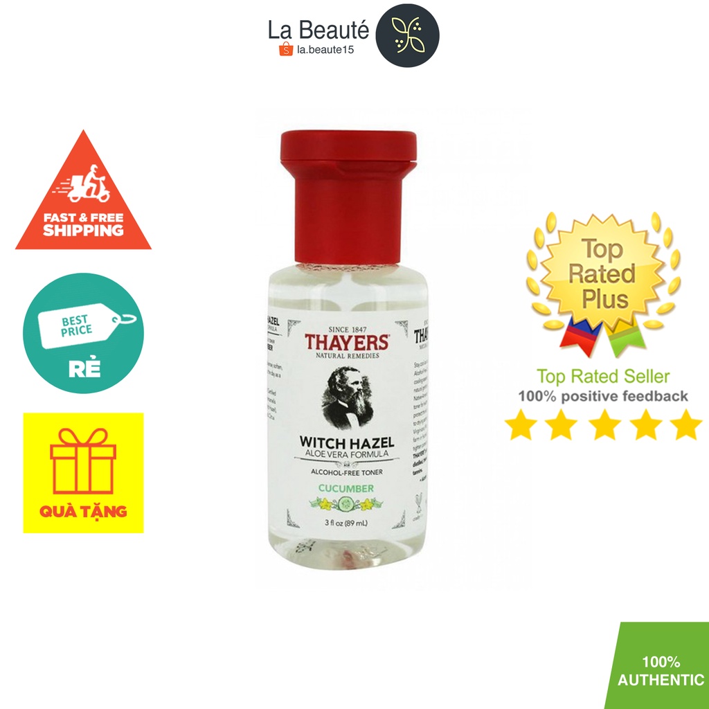 Toner Không Cồn Dưa Leo - Thayers Alcohol-Free Cucumber Toner Witch Hazel  (89ml-3