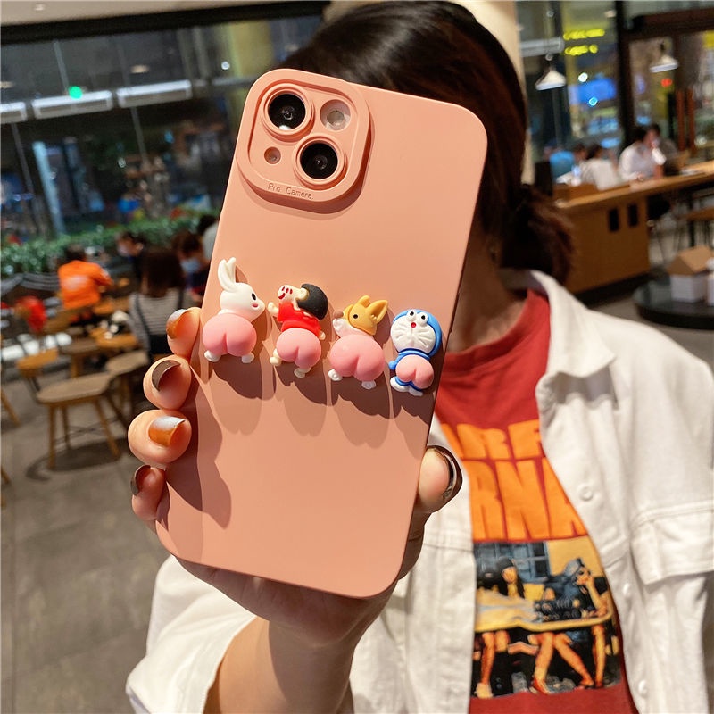 Ốp Điện Thoại Mềm Hình Mông Hoạt Hình Vui Nhộn Cho iphone15 pro max 14 / 13 / 12 / 11 pro max xs max xr / xs 8plus