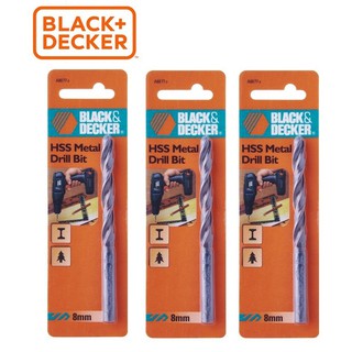 Black+decker - a8077 combo 3 mũi khoan sắt hss 8mm