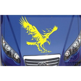 Decal hình Đại Bàng dán xe_ Màu vàng ( Tặng kèm dụng cụ dán Tem)