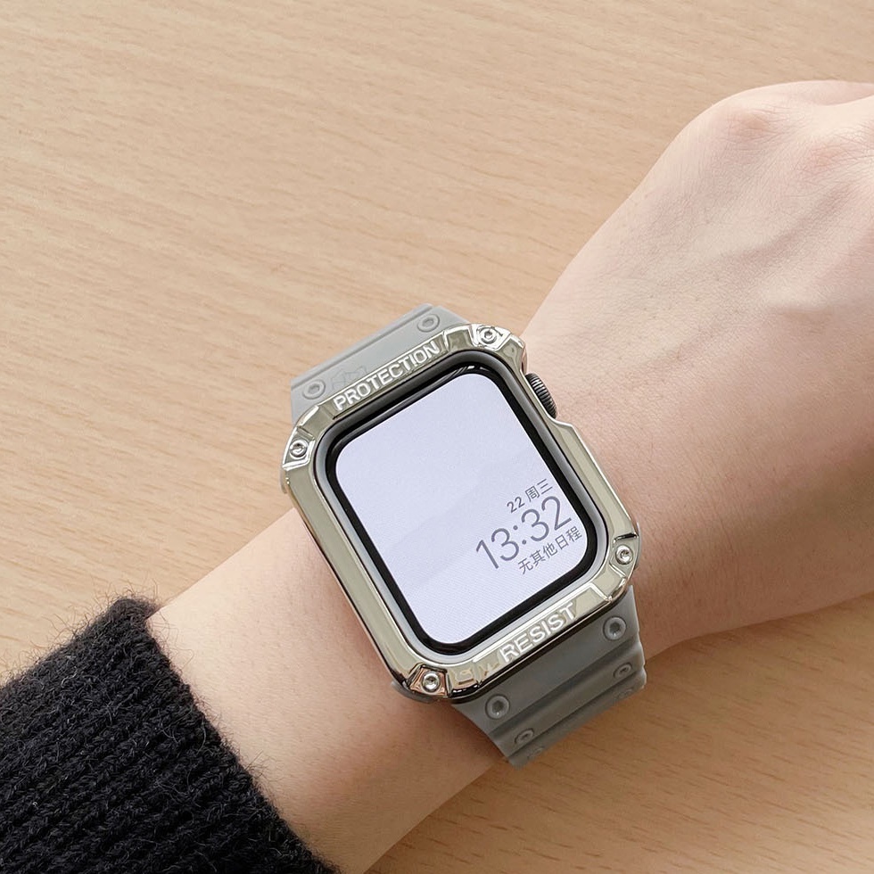 Dây Đeo Đồng Hồ Bằng silicone Trong Suốt Chống Nước 38 / 40 / 42 / 44 / 41 / 45mm Cho Apple Watch Series 7 6 5 4 3 2 1