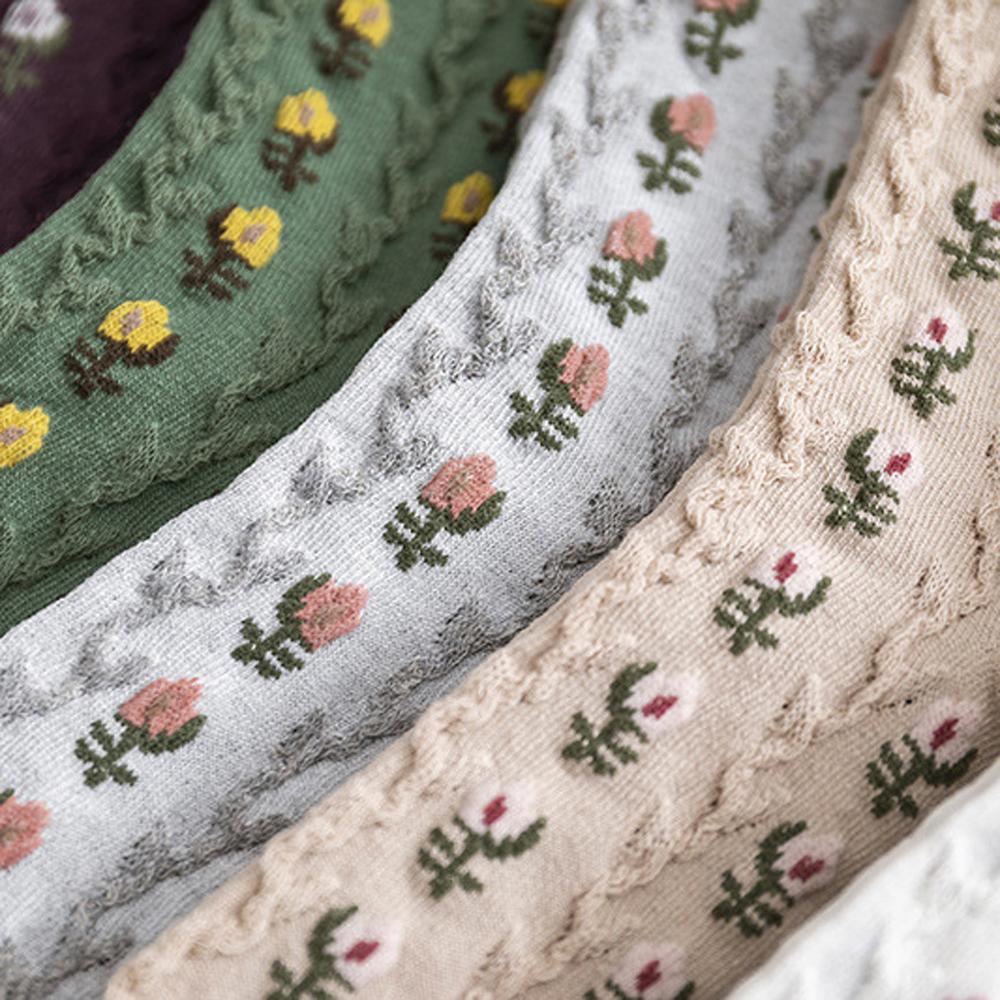 Vớ Cotton Dệt Kim Cổ Cao Họa Tiết Dễ Thương Phong Cách Harajuku Nhật Bản