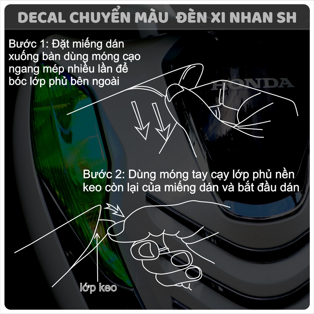 Miếng dán XI NHAN SH 125 - 150 - 350 chuyển màu bảo vệ XI NHAN CHUYỂN MÀU HONDA SH