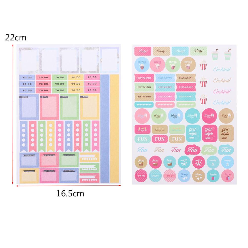 PISTA Set 6 / 12 Tờ Giấy Dán Ghi Chú Lên Kế Hoạch Hàng Ngày