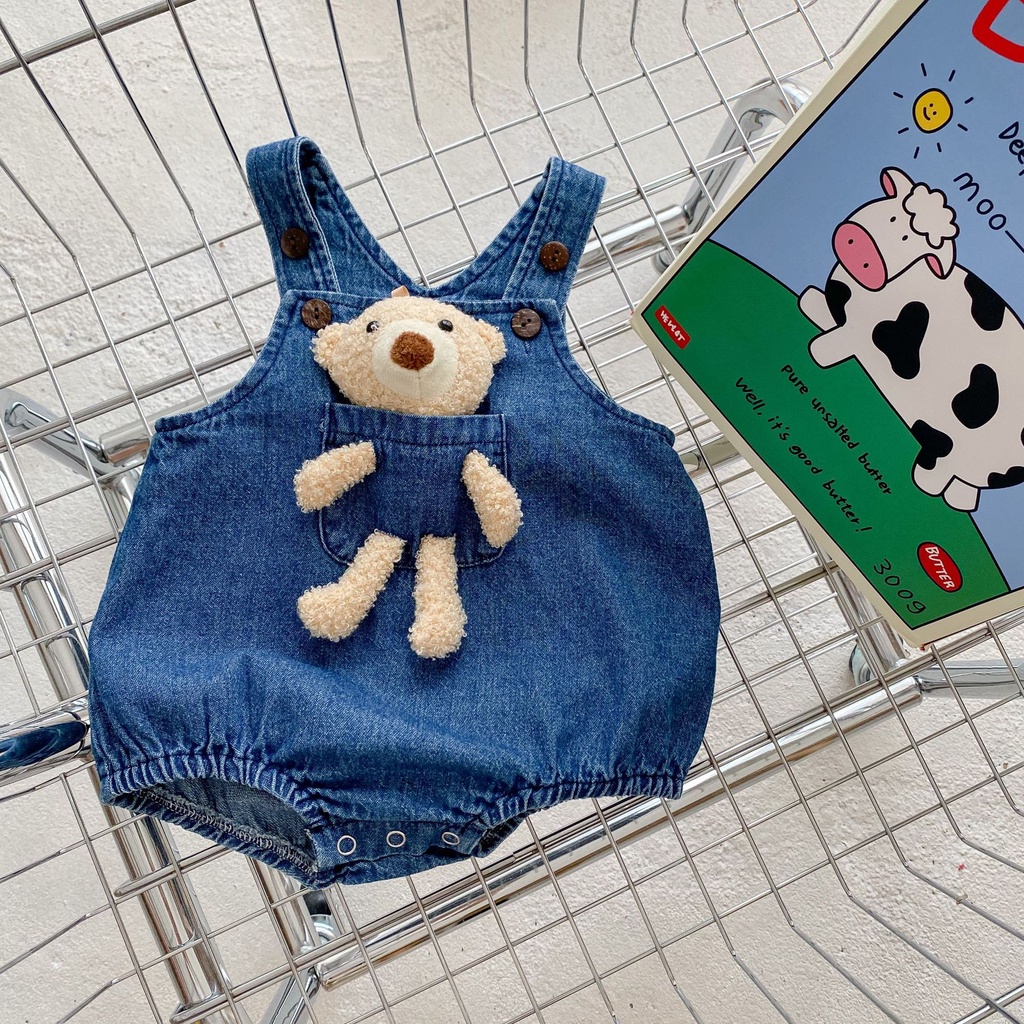 Bộ Áo Liền Quần Bằng Denim Thời Trang Mùa Thu 2022 Mới Mẻ Cho Bé Trai Và Gái FA7E