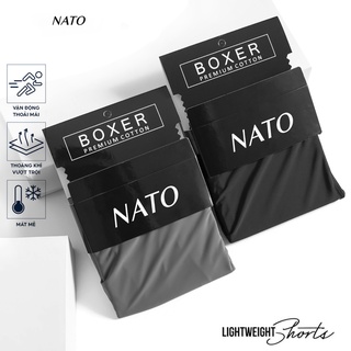 Quần Lót BOXER Nam Vải Lụa Băng Tự Nhiên 100% Thun Lạnh Cao Cấp Màu Đen Xám Basic Trơn Mát Thoáng Co Giãn Xì Lip Sì NATO