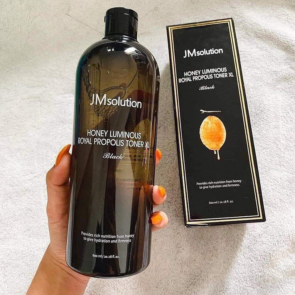 Nước hoa bổ sung collagen JMsolution Honey Luminous Hoyal Propolis Toner XL Black 600ml +Tặng kèm nạ Jm Solution bất kì