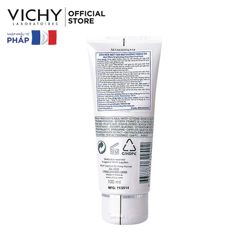 Sữa rửa mặt tạo bọt dưỡng trắng da Vichy Ideal White Brightening Deep Cleansing Foam 100ml