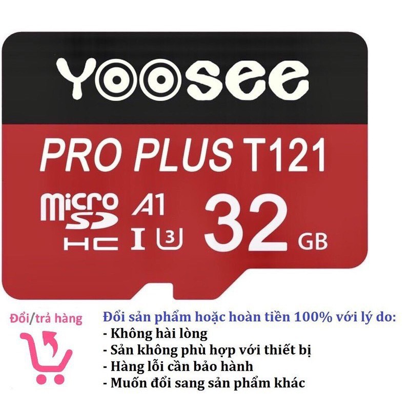 [ GIÁ HUỶ DIỆT] Thẻ nhớ microSDHC Yoosee Pro Plus 32GB A1 U3 4K R95MB/s W45MB/s (Đỏ) - chuyên camera và điện thoại | WebRaoVat - webraovat.net.vn