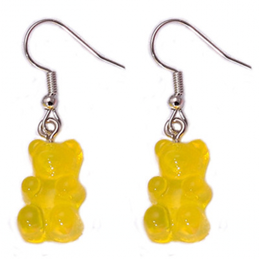 Cute Cartoon Animal Bear Earrings Resin Colorful Candy Color for Women Cute Bear Earrings