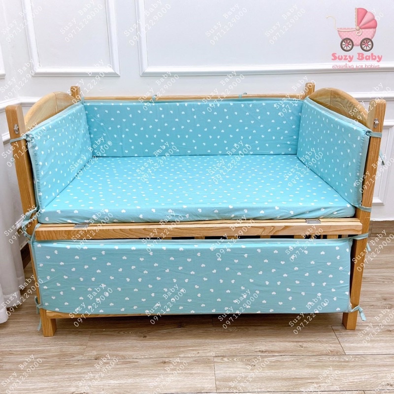 Set bộ quây cũi vải cotton cho bé