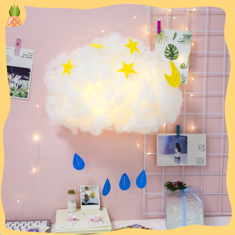 Đèn Ngủ Hình Đám Mây Vải Cotton Diy Xinh Xắn