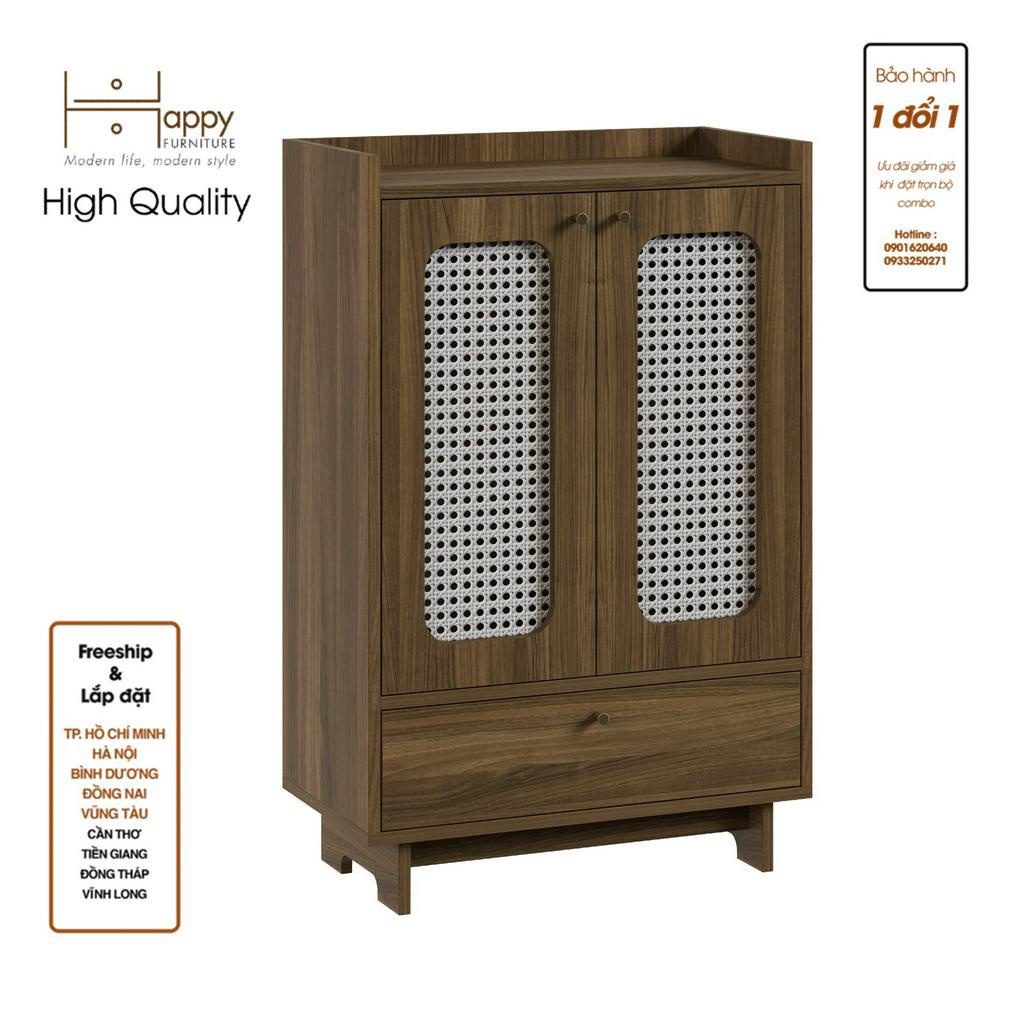 HAPPY FURNITURE , Tủ giày 2 cánh mây - MEYDAN , TCM_055 , 65cm x 34cm x 100cm