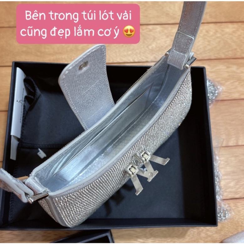 Túi kẹp nách WANG khoá W đá size mini và size 22 fullbox siêu sang hàng QC cao cấp