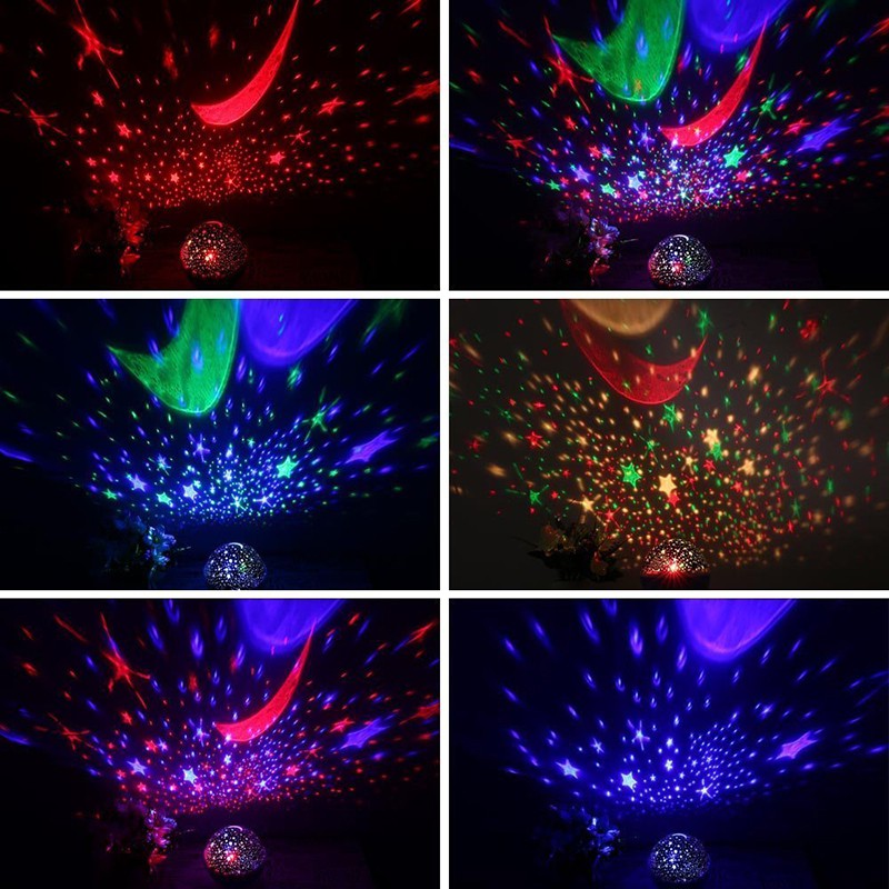 Đèn LED SUNTEK máy chiếu bầu trời đêm hình trăng sao