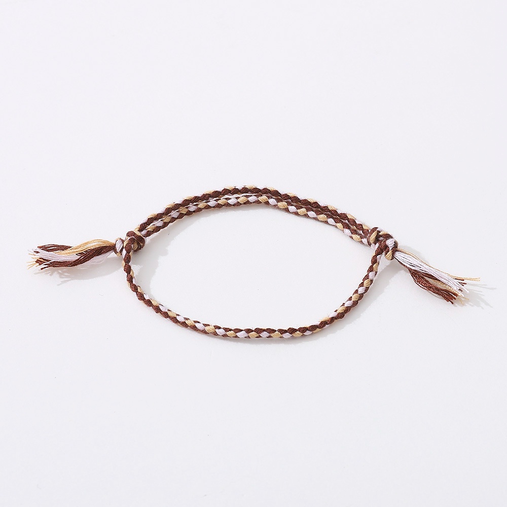 Vòng Tay Dây Bện Thủ Công Nhiều Màu Phối Tua Rua Phong Cách Dân Tộc