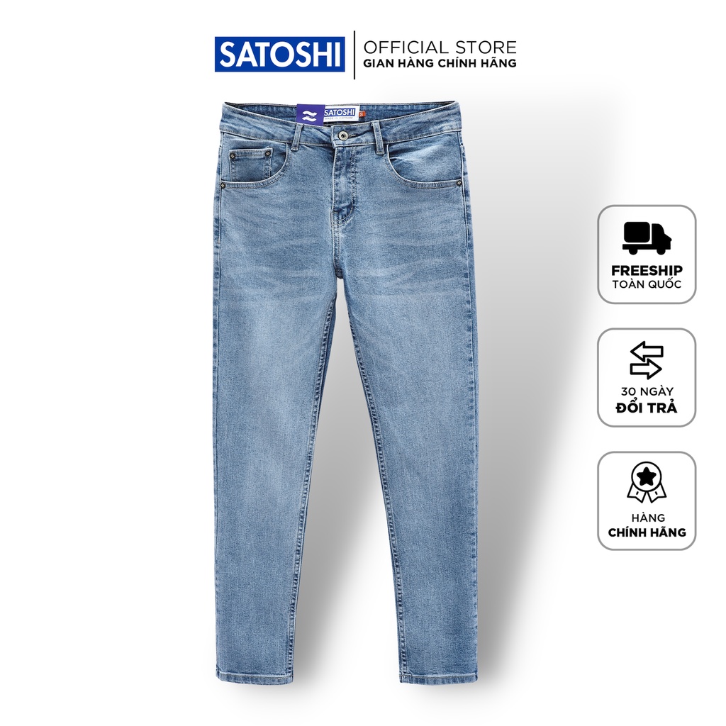 | Satoshi | Quần Jean nam SAQJ70 Cerulean Slimfit tôn dáng, trẻ trung , chất liệu co giãn ít