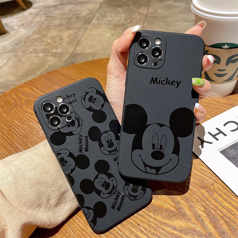 Ốp iPhone Cạnh Vuông, Bảo Vệ Camera In Hình Chuột Mickey Dễ Thương 7Plus,8Plus,x,xs,xsmax,11,12,13,14,Pro,ProMax