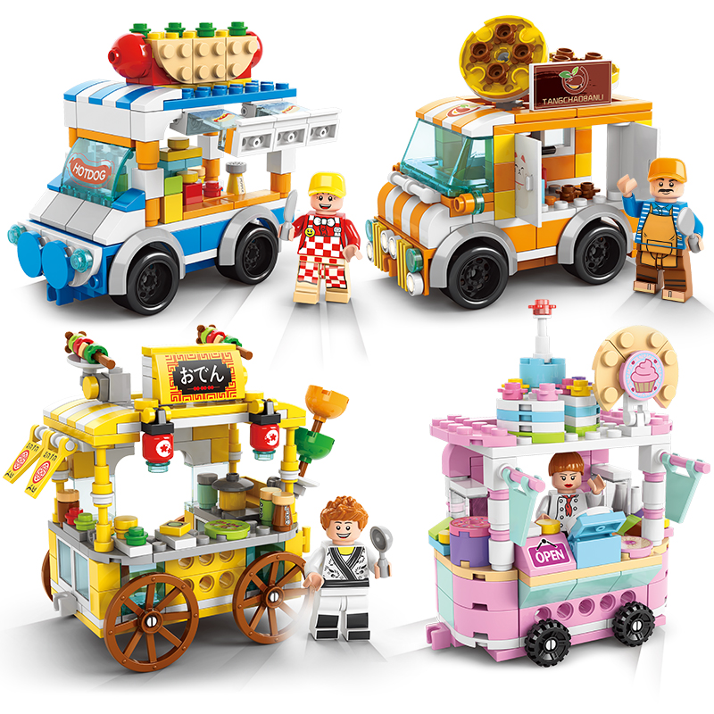 Set đồ chơi lắp ráp hình xe bán thức ăn thiết kế vui nhộn dành cho bé