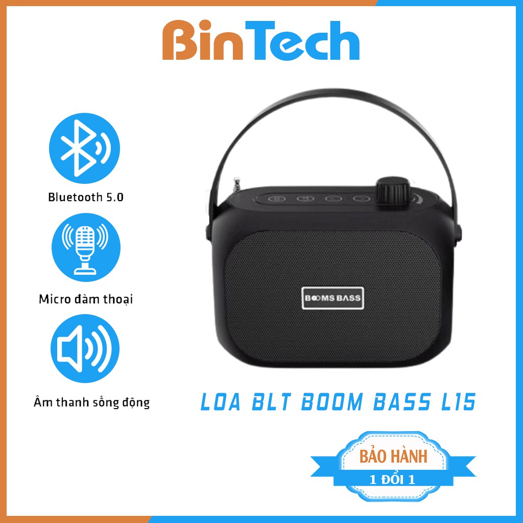 Loa bluetooth mini BOOMBASS L15, không dây,nghe nhạc,công nghệ blutooth 5.0 BINTECH
