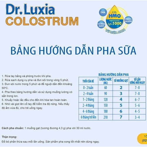 [Mẫu mới] Sữa Dr.Luxia Colostrum Step 1 800g [Date 2023]