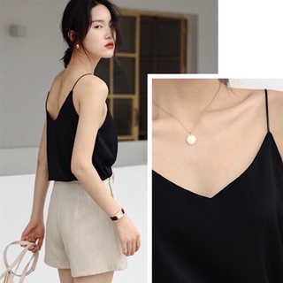 Áo lụa 2 dây cổ chữ V mặc bên trong VEST