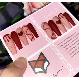 [ Nails Box] Móng úp giả thiết kế vẽ tone choco nhám