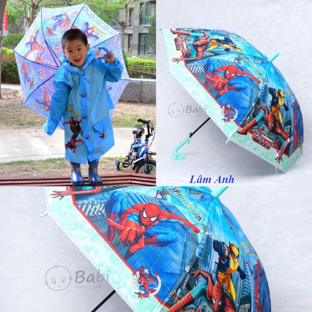 Ô Che Mưa Cho Trẻ Em Kitty, Siêu Nhân, Xe, Người Nhện