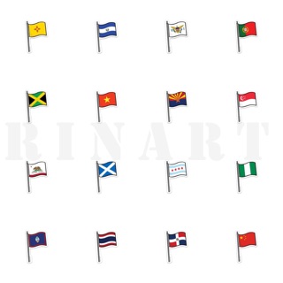 Set 50 sticker lá cờ nhiều nước version 2 dán trang trí