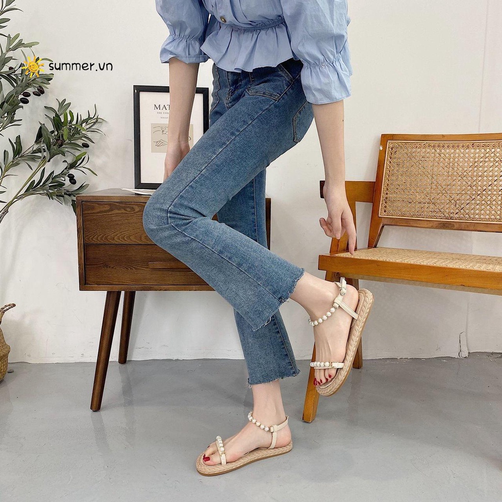 Giày Sandal Đế Bằng Thiết Kế Mới Thời Trang Mùa Hè Dành Cho Nữ 2022