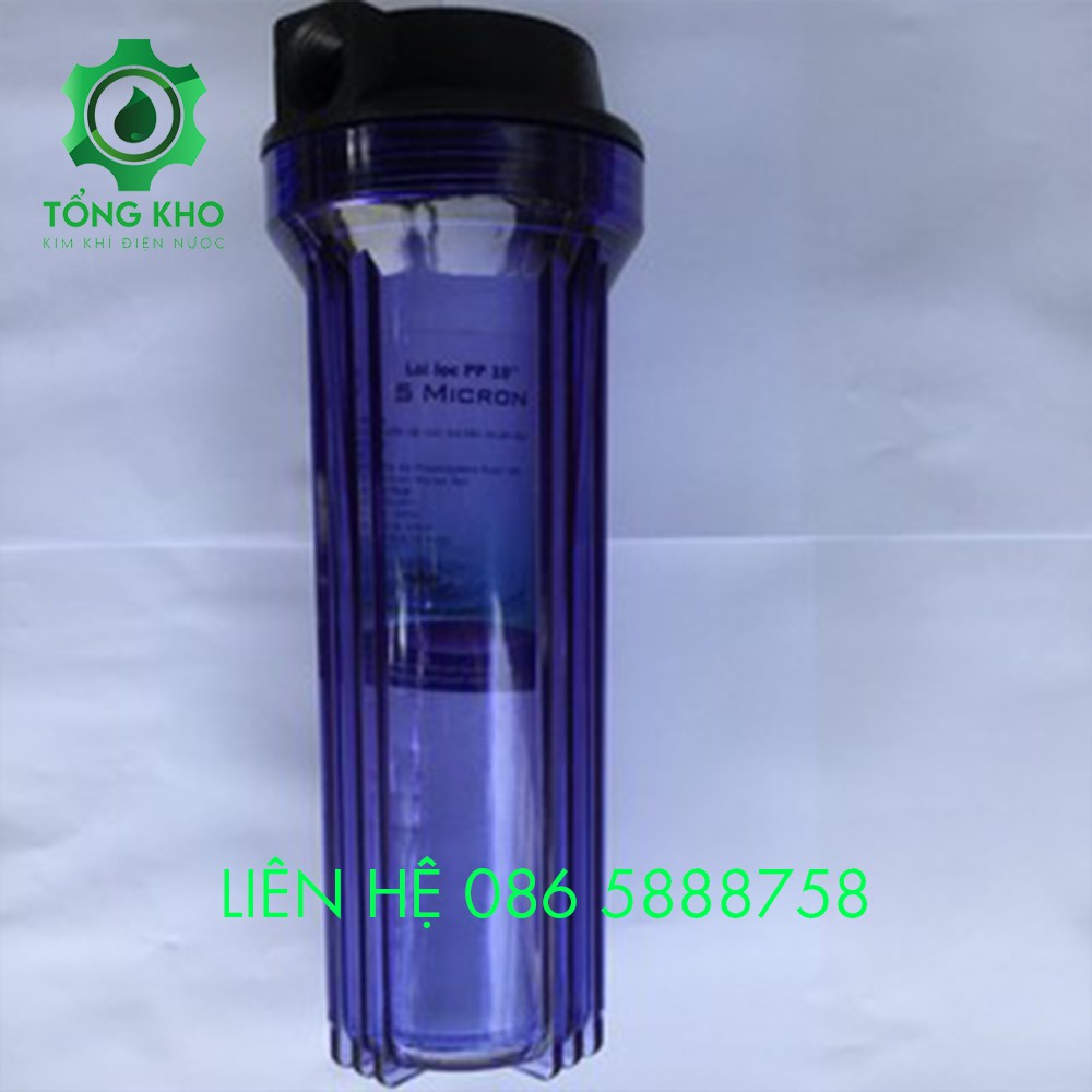 Cốc lọc nước thô đầu nguồn 10 inch, ren 21 dùng cho máy lọc nước - Tổng kho kim khí điện nước - CL21-01