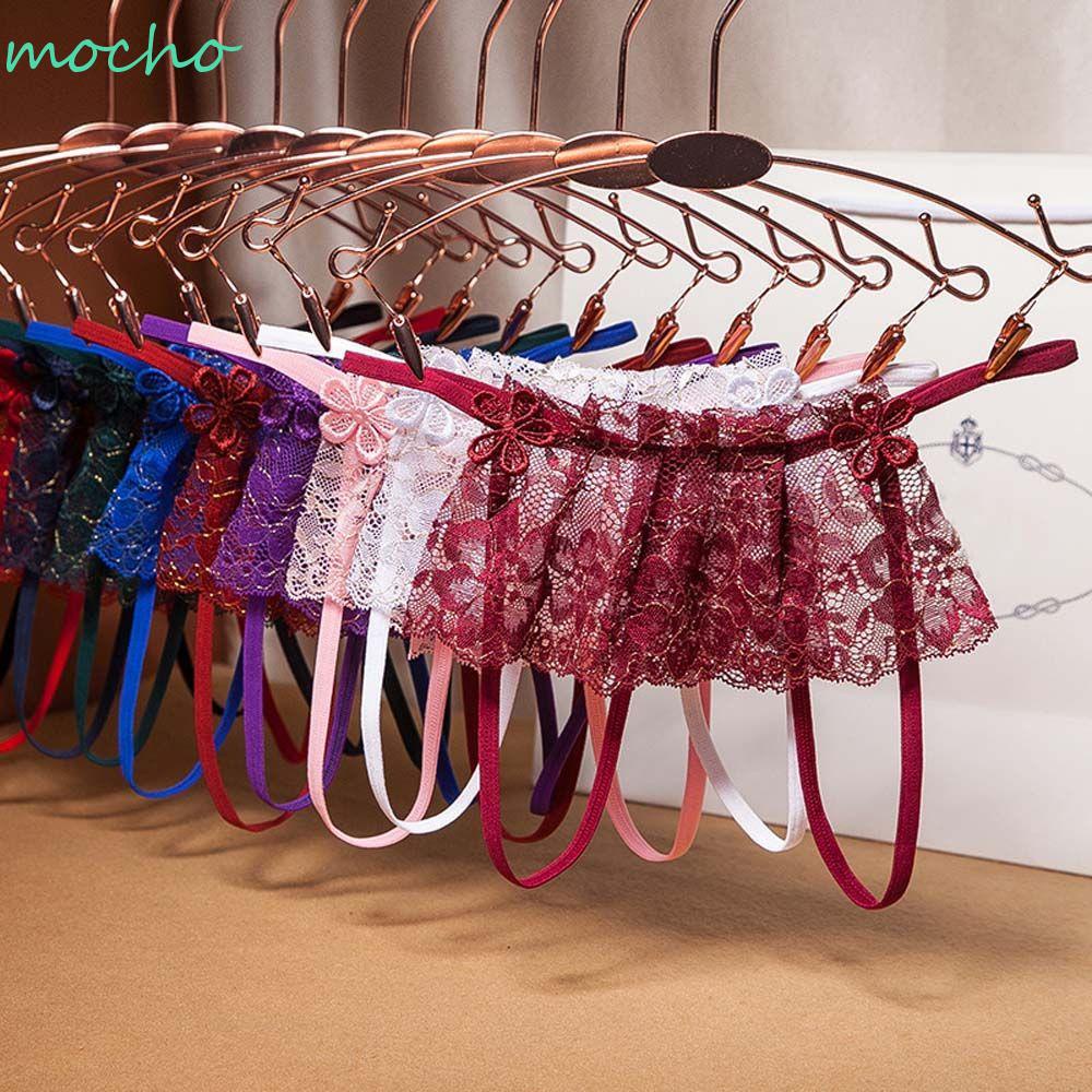 MOCHO Quần lót lọt khe dạng váy lưới trong suốt hở đáy thêu hoa gợi cảm không lộ đường may nhiều màu sắc