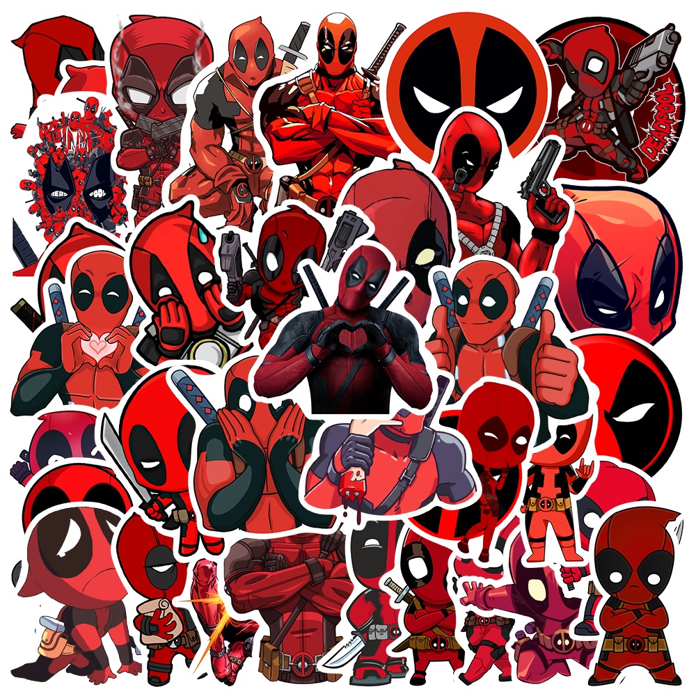 Bộ 10/35 Miếng Dán Hình Deadpool Chống Thấm Nước