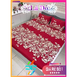 3 Món Ra Giường và Vỏ Gối Lá Đỏ màu của hạnh phúc - Đủ Size