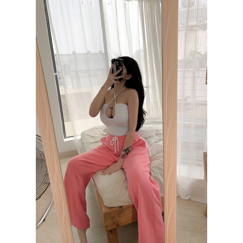 Quần nỉ dày màu hồng