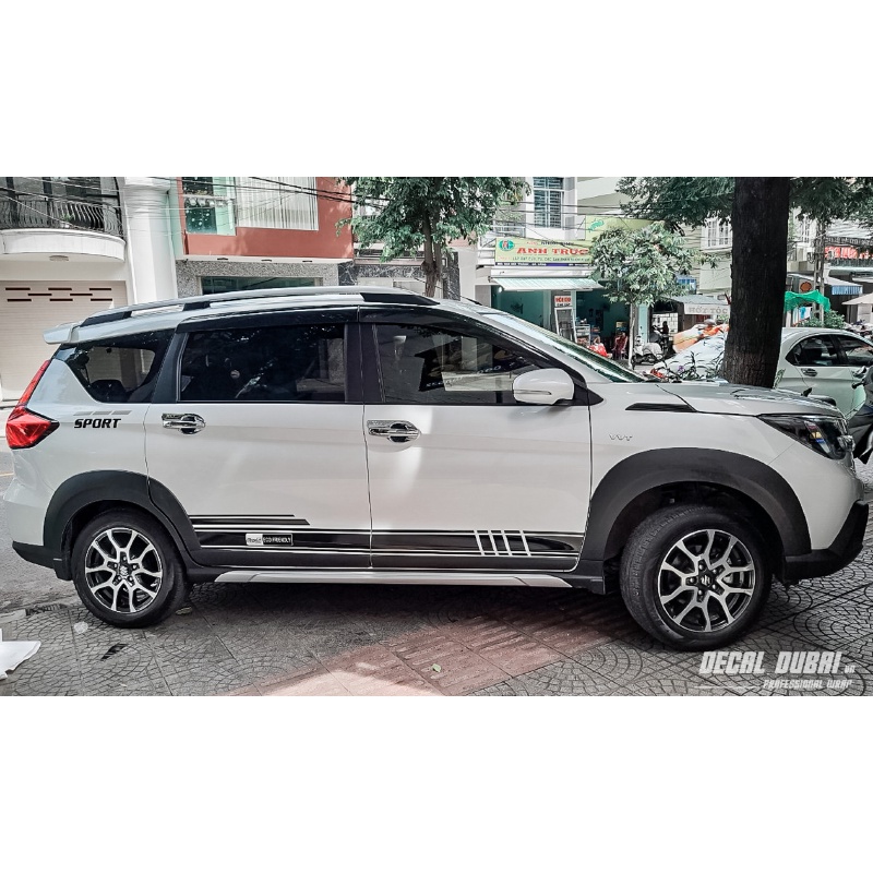 DECAL DUBAI - Tem dán sườn xe Xl7 trắng kiểu thể thao - Thiết kế và chỉnh sửa theo yêu cầu