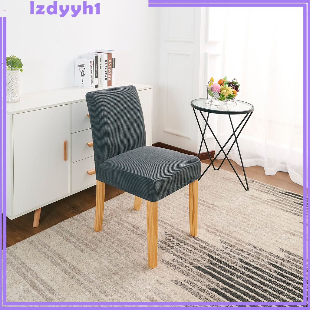 JoyDIY Elastic Low Short Back Dinner Chair Cover Bar Stool Chair Seat Slipcover White