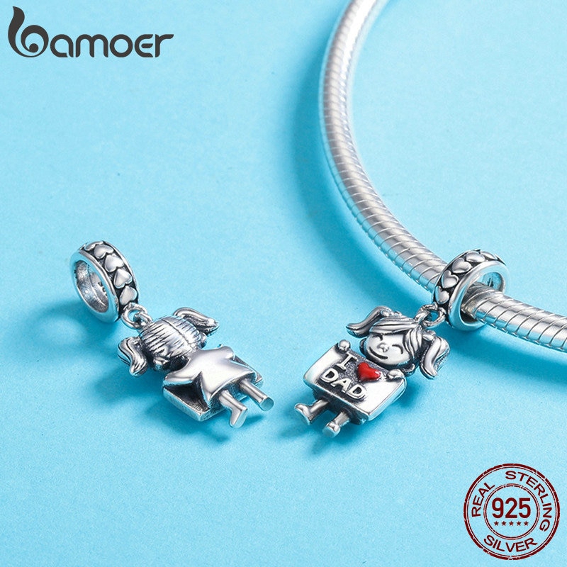 BAMOER Dây Chuyền Bạc 925 Mặt Khắc Chữ Thời Trang Dành Cho Nữ